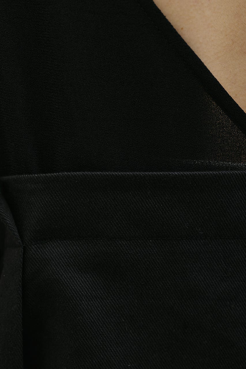 リネンミックスコンビネーションタンク BLK FREE