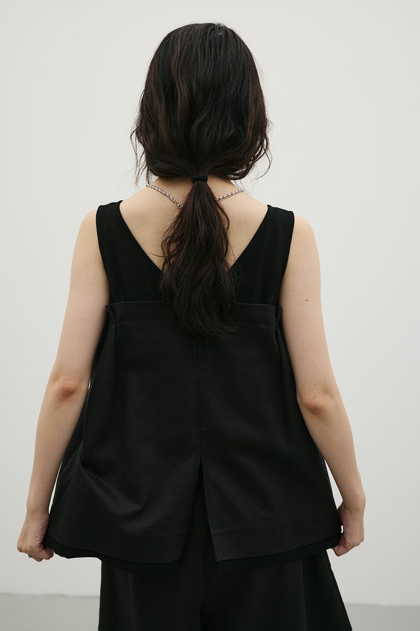 リネンミックスコンビネーションタンク BLK FREE