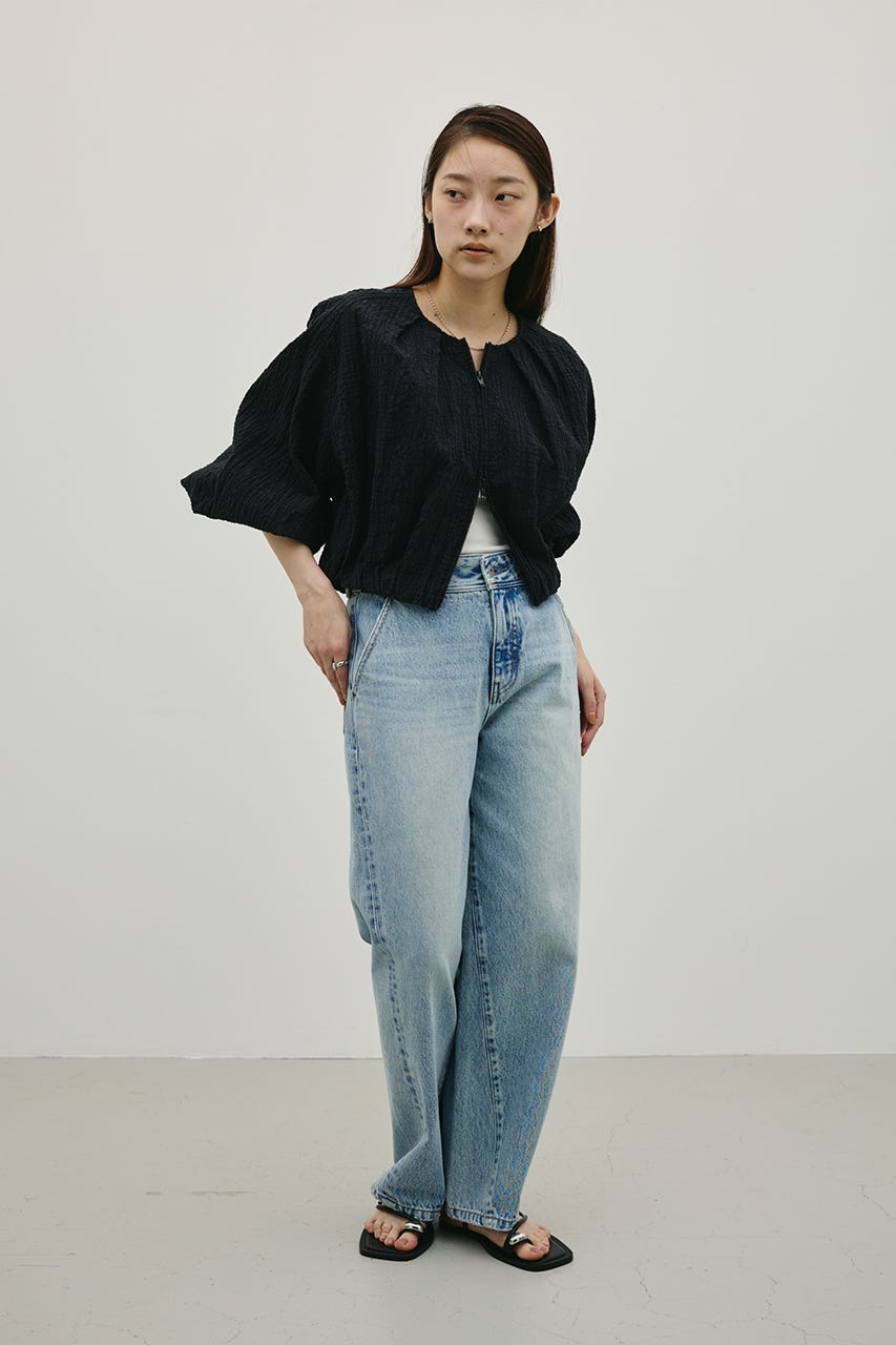 ボリュームスリーブレースブルゾン BLK FREE