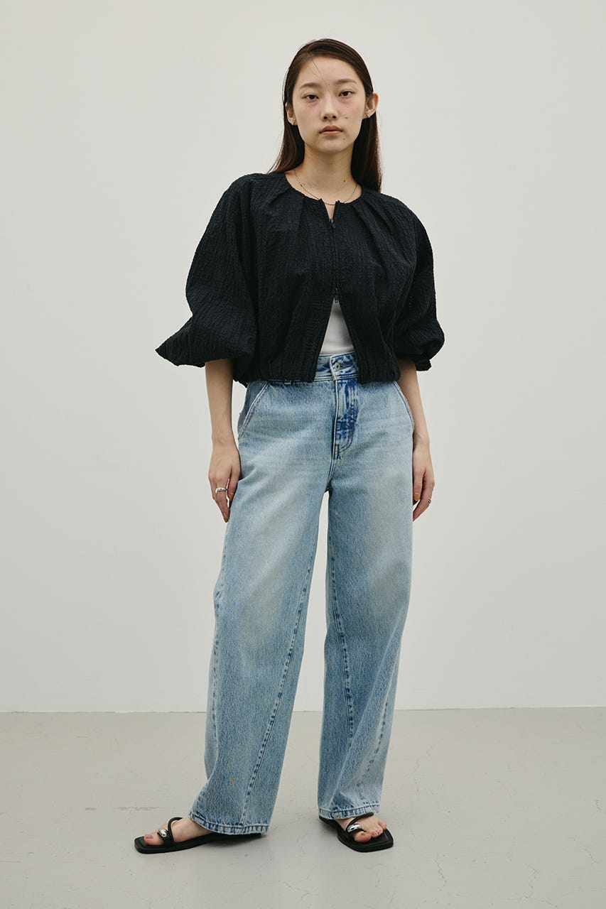 ボリュームスリーブレースブルゾン BLK FREE