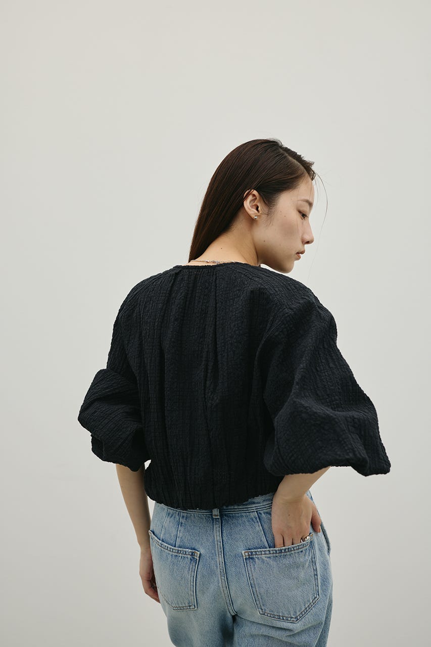 ボリュームスリーブレースブルゾン BLK FREE