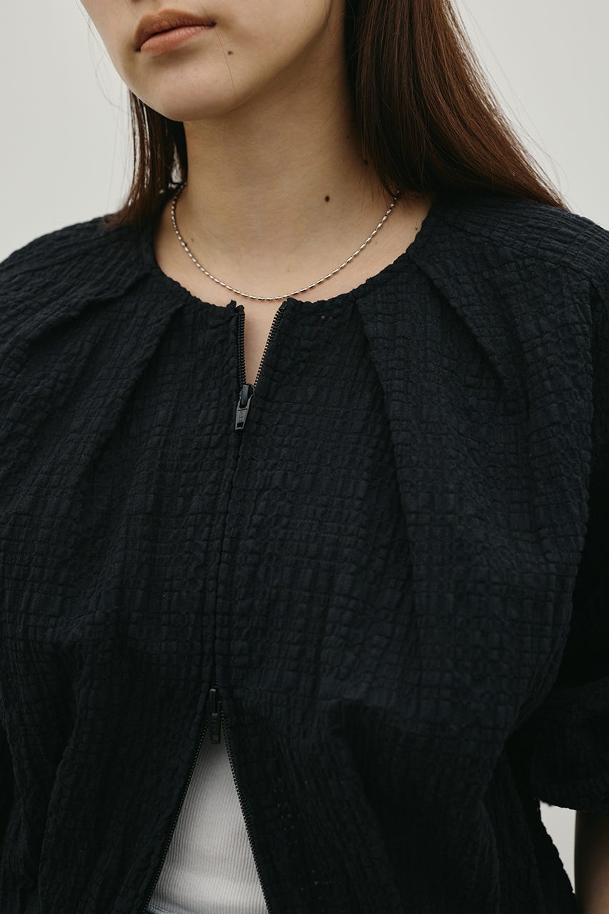 ボリュームスリーブレースブルゾン BLK FREE