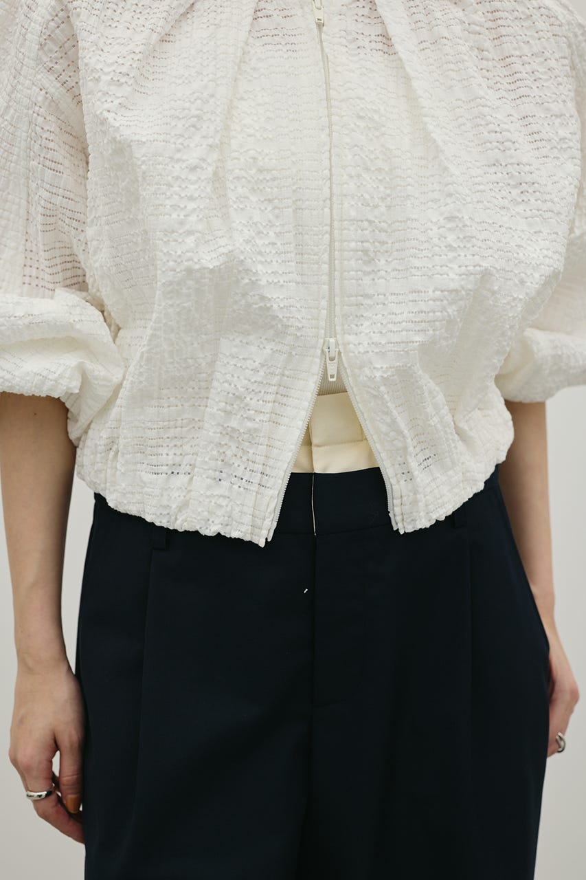 ボリュームスリーブレースブルゾン WHT FREE