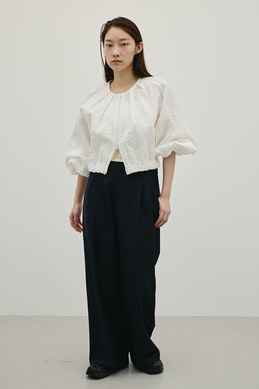 ボリュームスリーブレースブルゾン WHT FREE