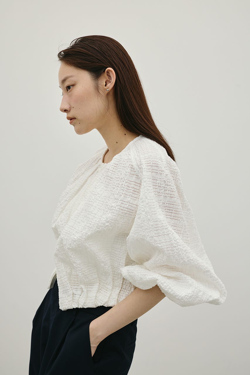ボリュームスリーブレースブルゾン WHT FREE