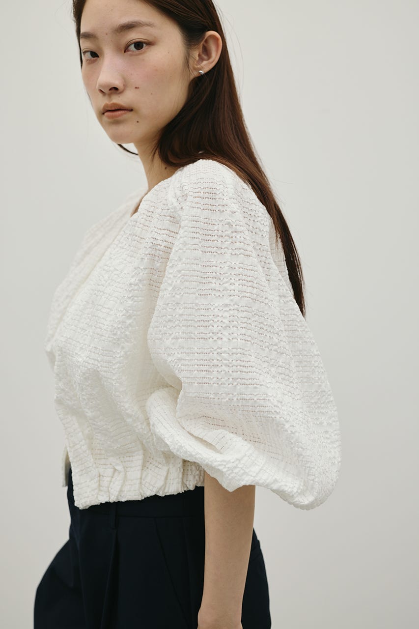 ボリュームスリーブレースブルゾン WHT FREE