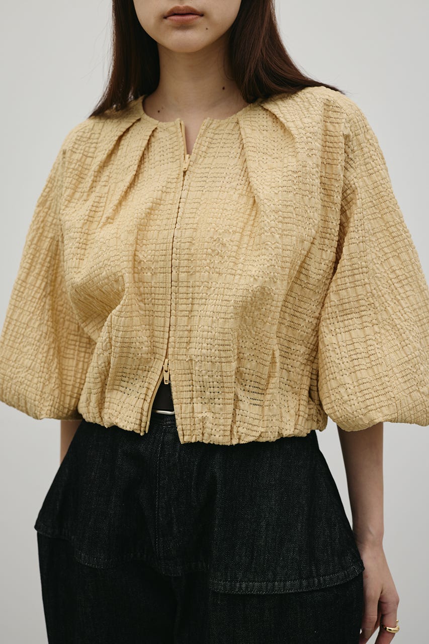 ボリュームスリーブレースブルゾン YEL FREE