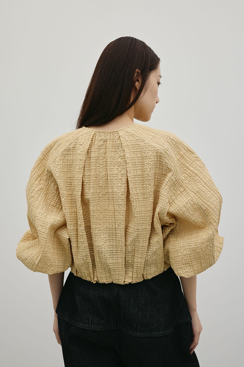 ボリュームスリーブレースブルゾン YEL FREE