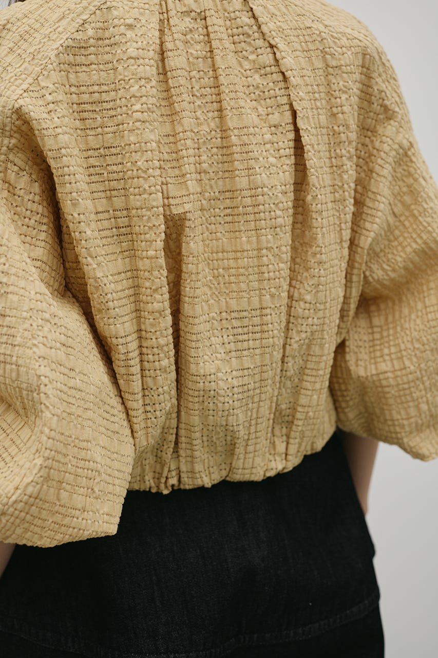 ボリュームスリーブレースブルゾン YEL FREE