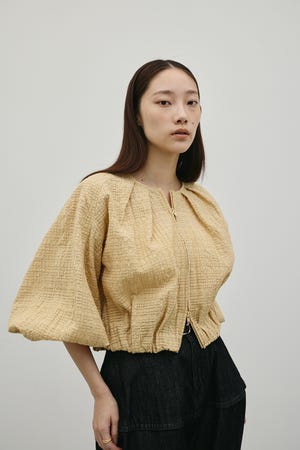 ボリュームスリーブレースブルゾン