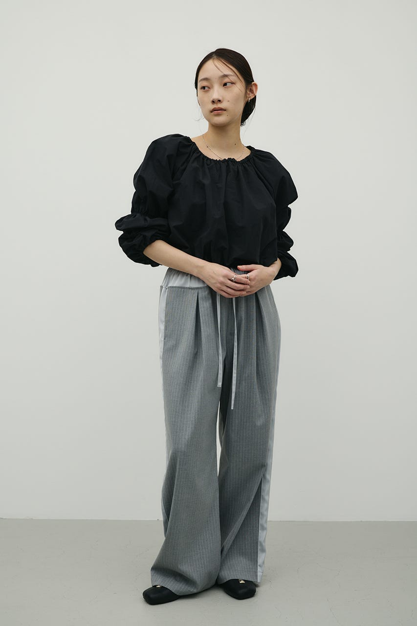 ランタンスリーブオフショルトップ BLK FREE