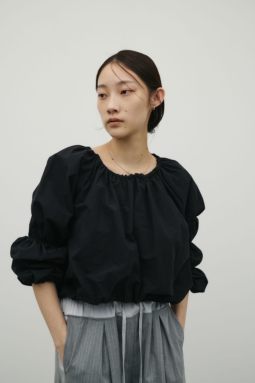 ランタンスリーブオフショルトップ BLK FREE