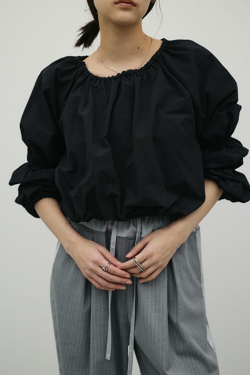 ランタンスリーブオフショルトップ BLK FREE