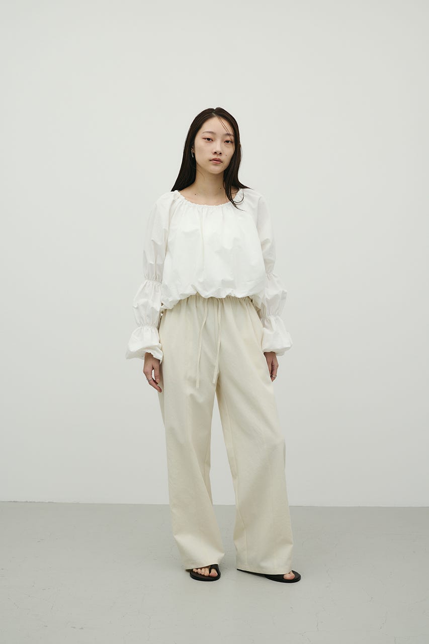 ランタンスリーブオフショルトップ WHT FREE