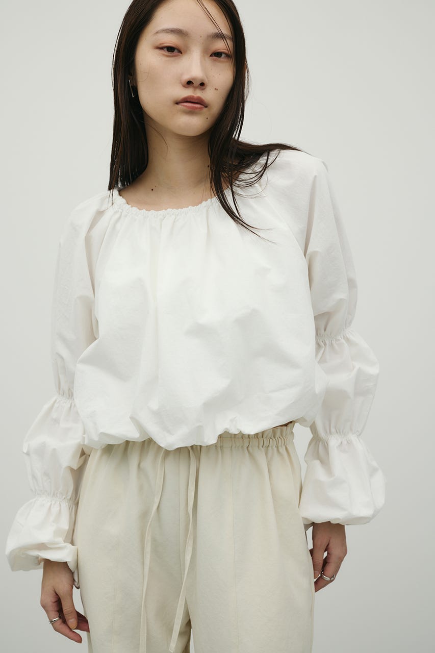 ランタンスリーブオフショルトップ WHT FREE