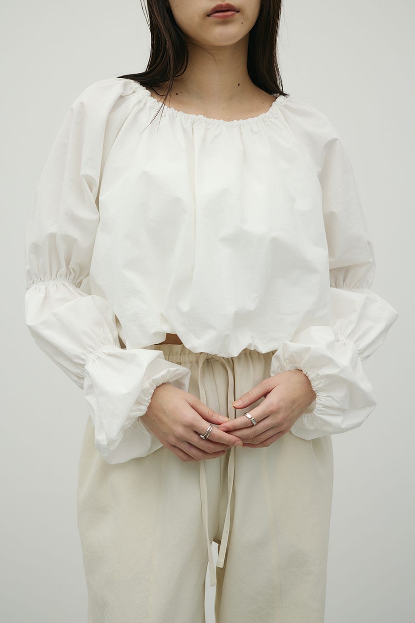 ランタンスリーブオフショルトップ WHT FREE