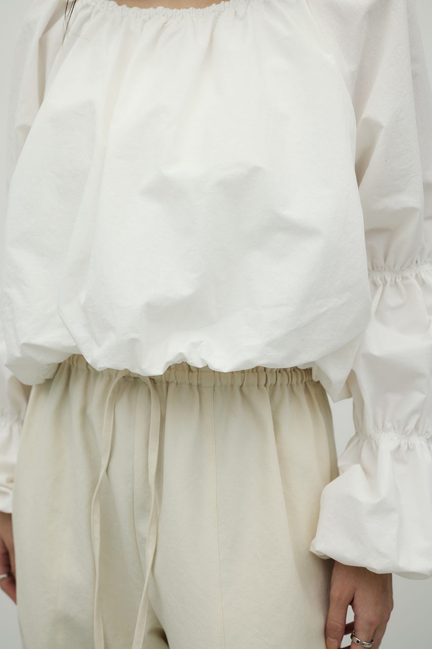 ランタンスリーブオフショルトップ WHT FREE