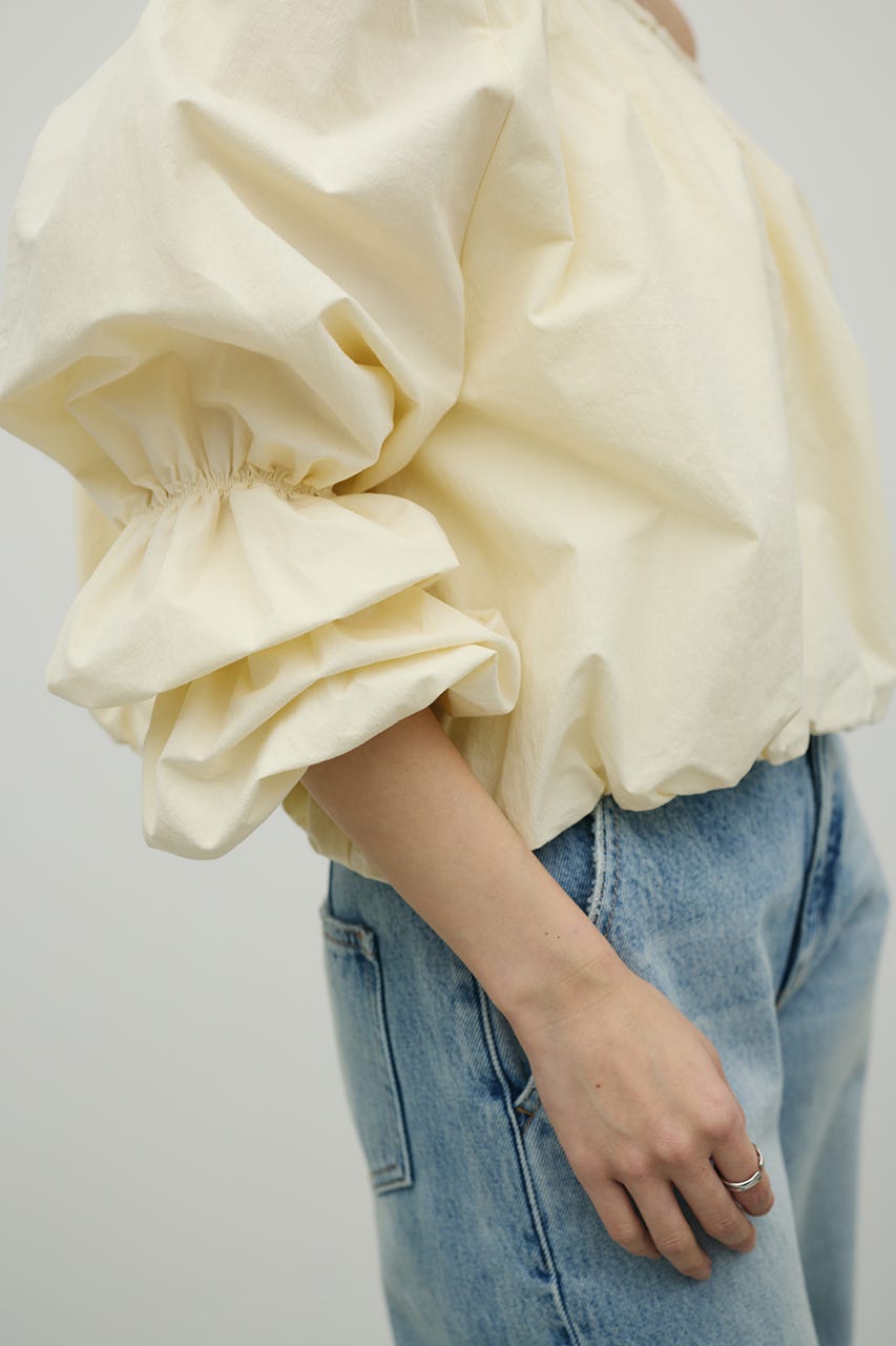 ランタンスリーブオフショルトップ YEL FREE