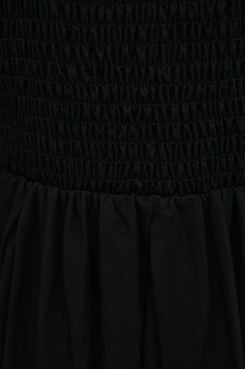 シャーリングギャザーキャミワンピース BLK M