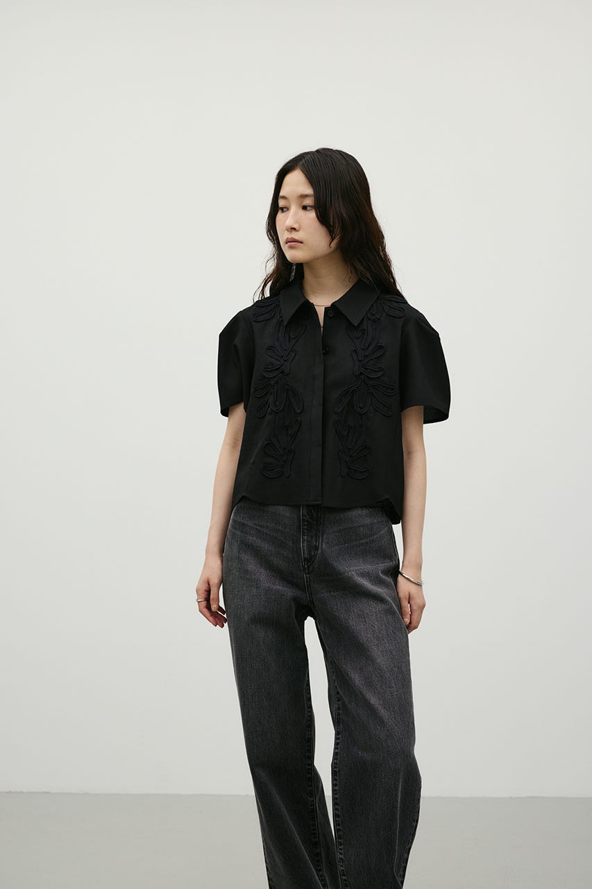 コードアクセントシャツ BLK FREE