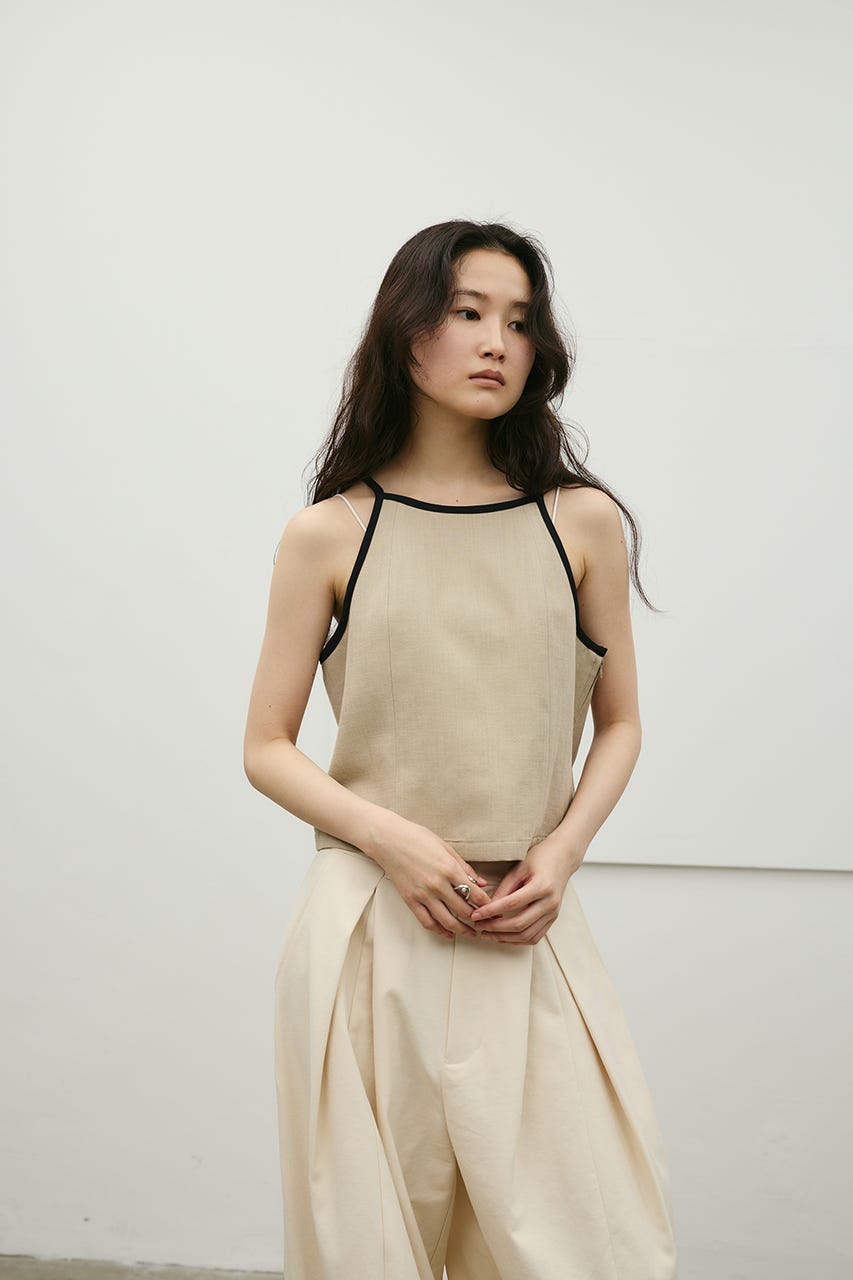 セットアップバイカラーキャミ BEG S