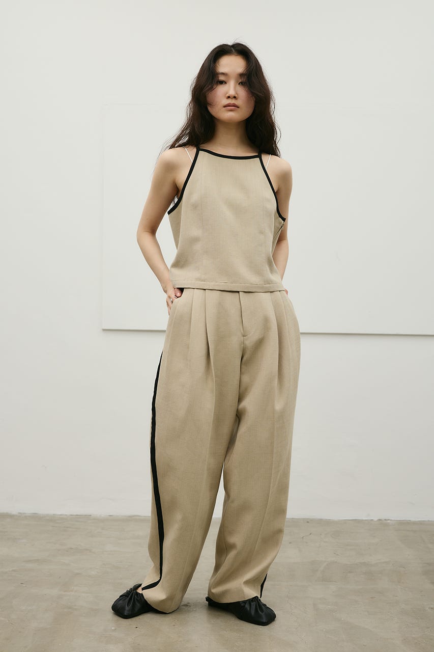 セットアップバイカラーキャミ BEG S