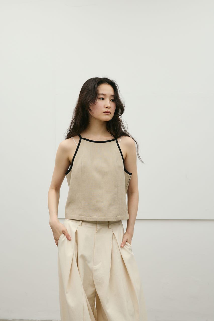 セットアップバイカラーキャミ BEG S