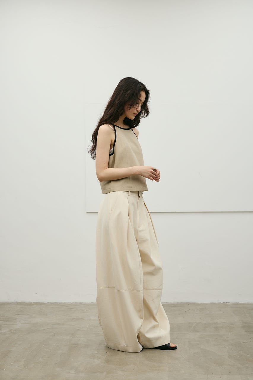 セットアップバイカラーキャミ BEG S