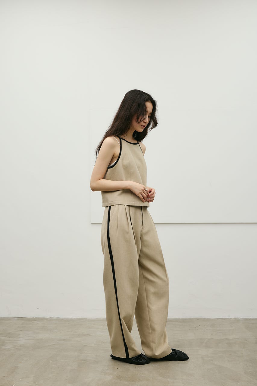 セットアップバイカラーキャミ BEG S