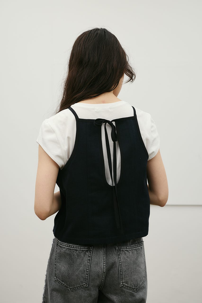 セットアップバイカラーキャミ NVY S