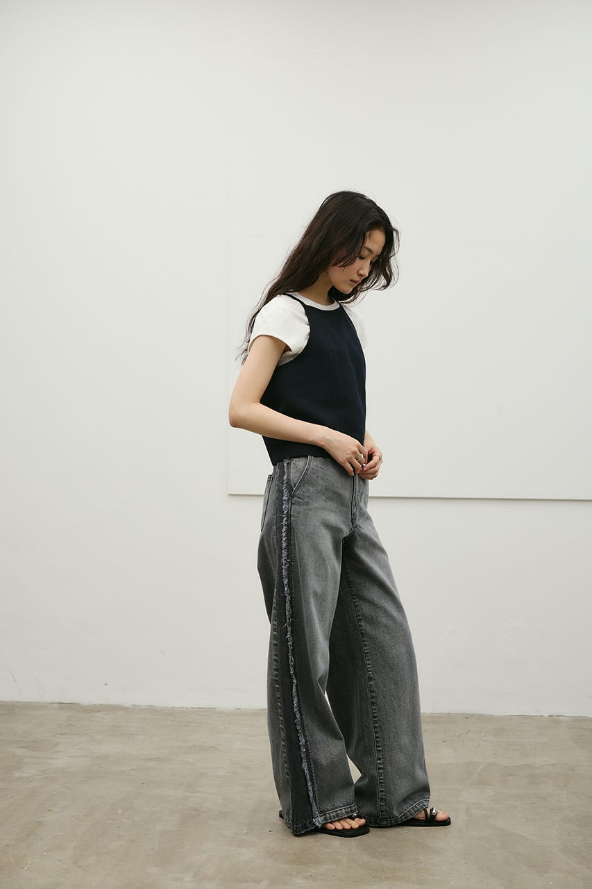 セットアップバイカラーキャミ NVY S