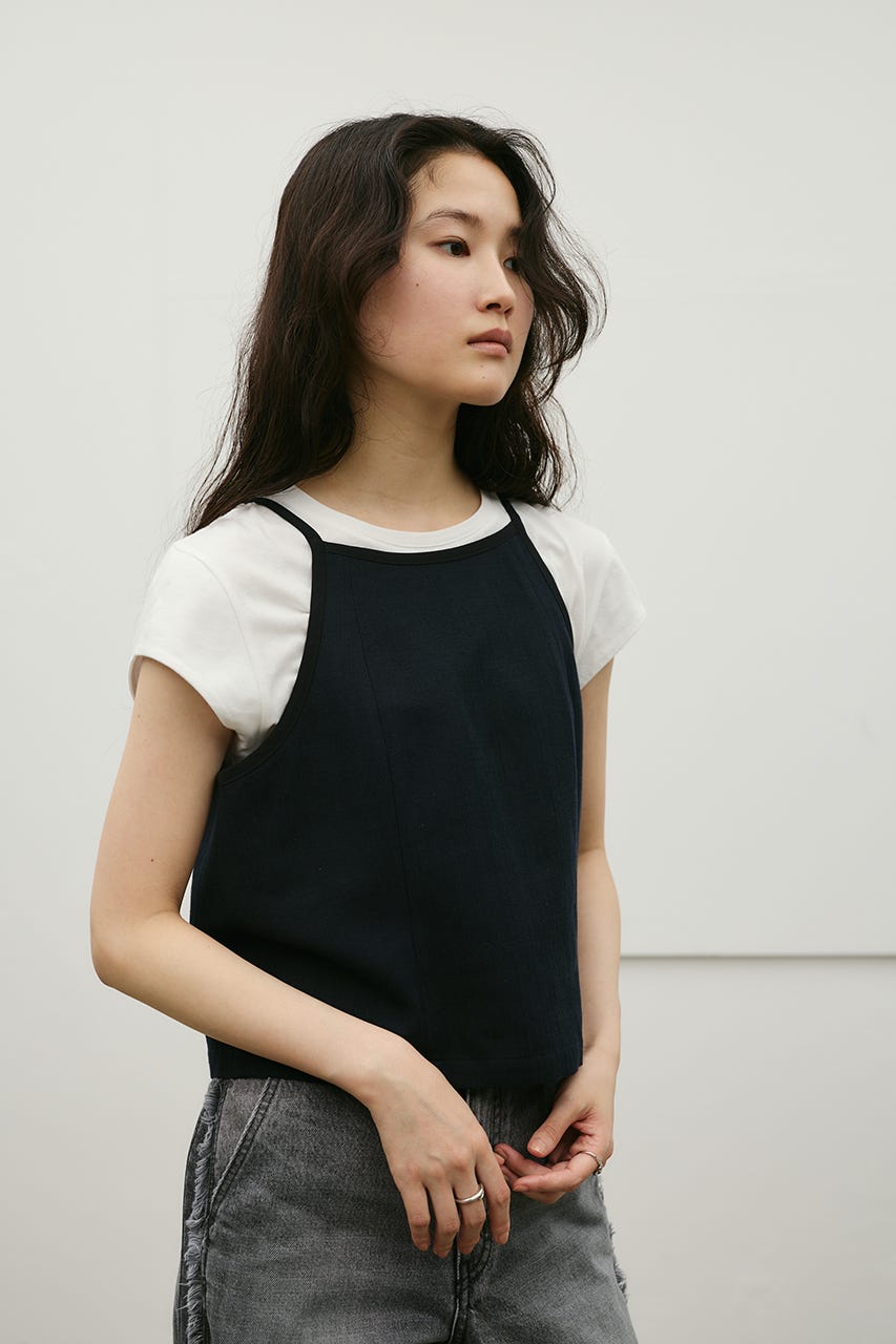 セットアップバイカラーキャミ NVY S