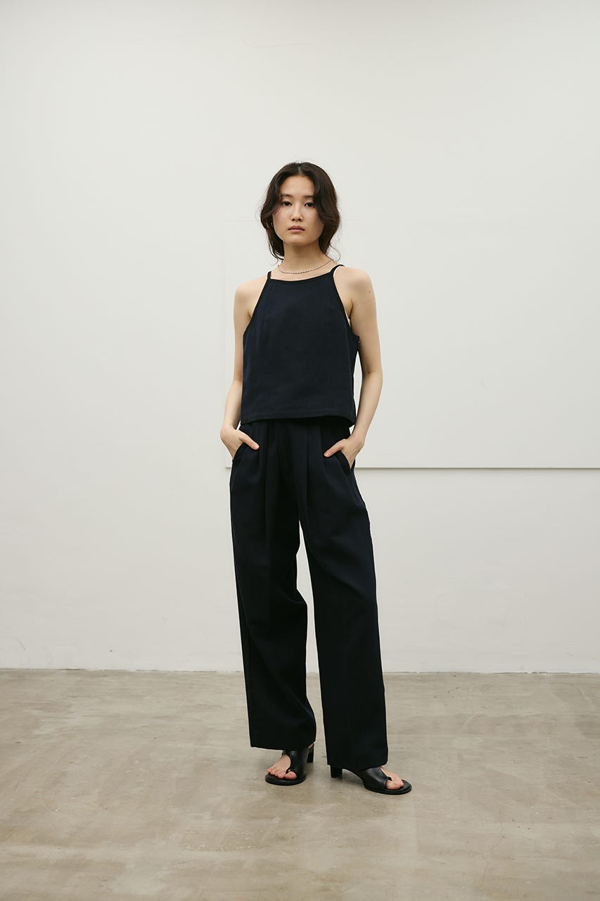 セットアップバイカラーキャミ NVY S