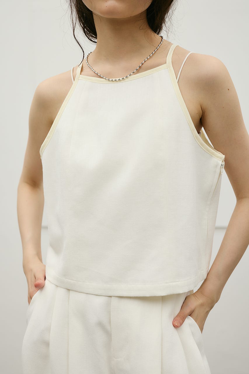 セットアップバイカラーキャミ WHT M