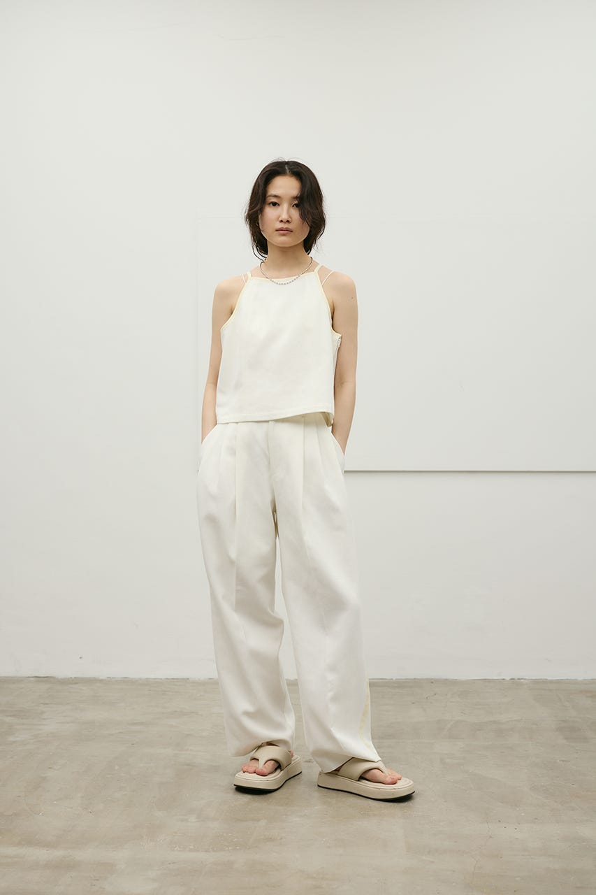 セットアップバイカラーキャミ WHT M