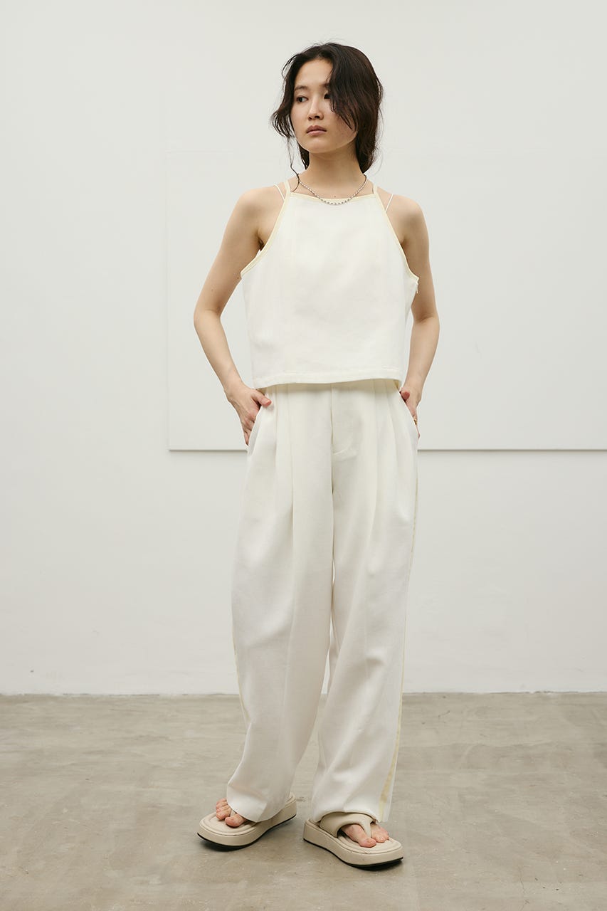 セットアップバイカラーキャミ WHT M