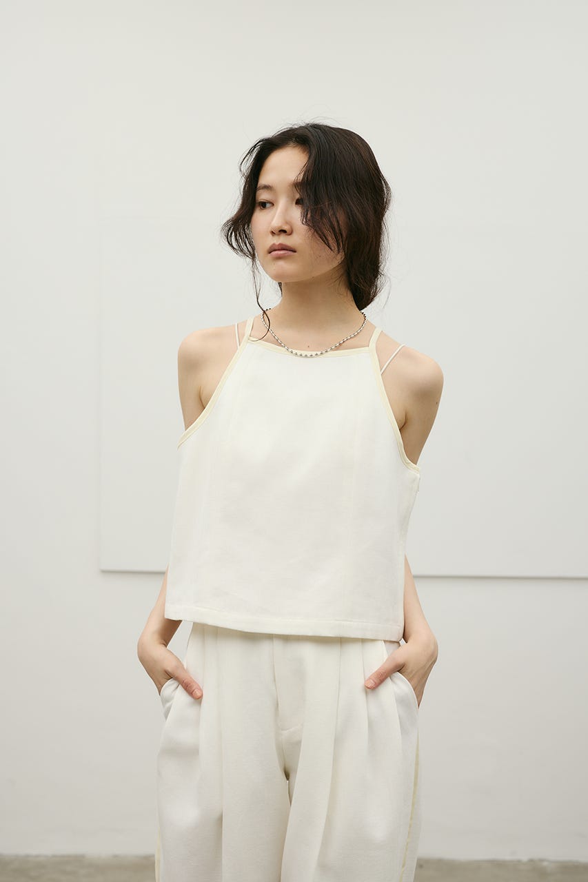 セットアップバイカラーキャミ WHT M