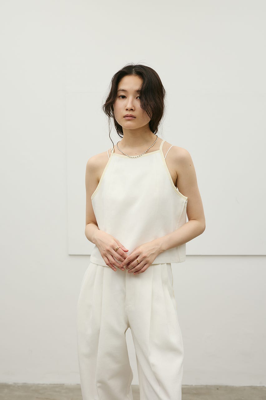 セットアップバイカラーキャミ WHT M