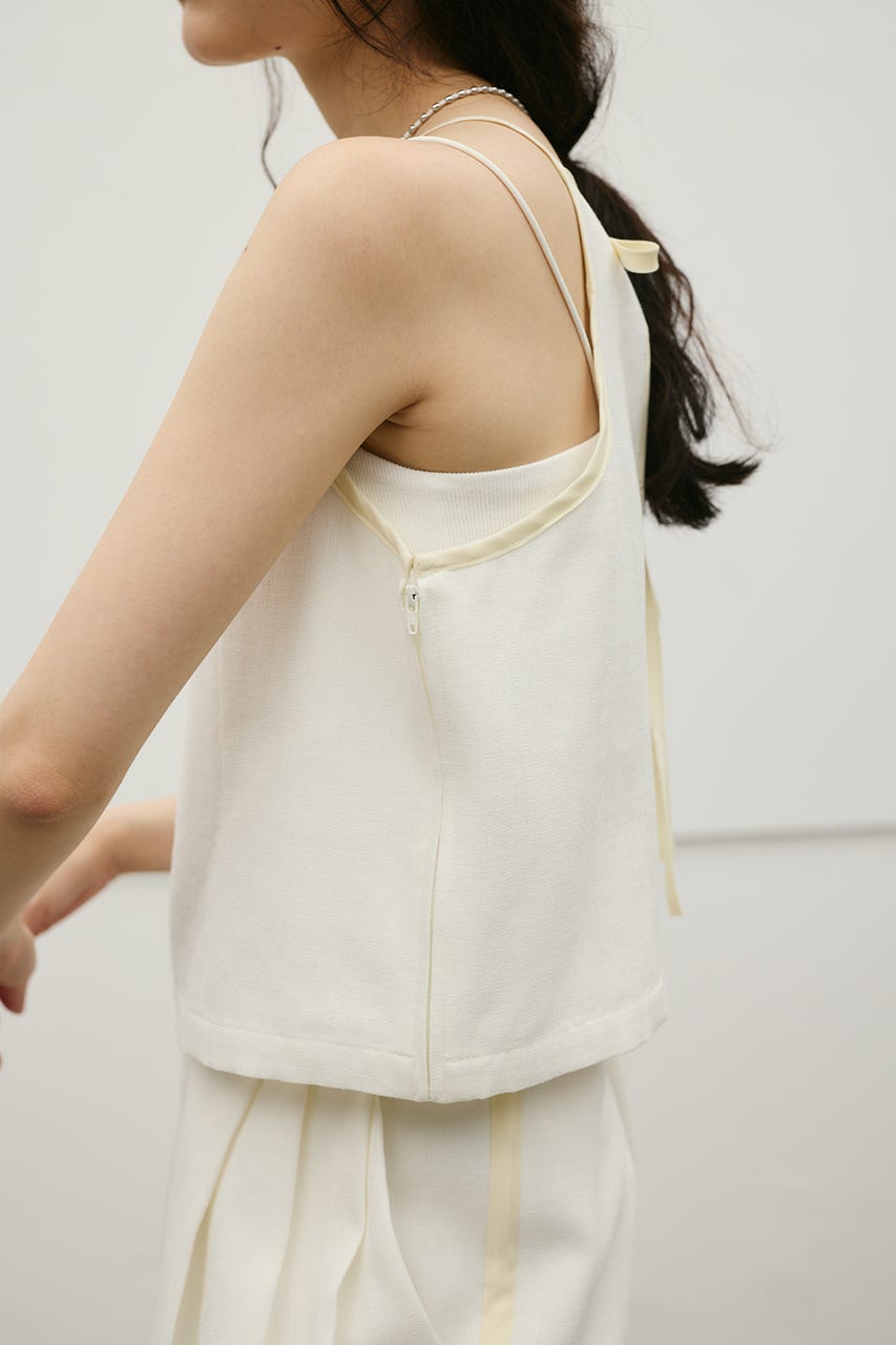 セットアップバイカラーキャミ WHT M