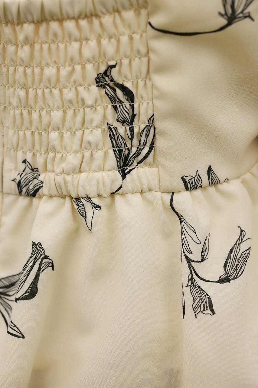 リネンミックスバルーンキャミ 柄WHT S