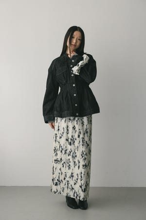 フラワープリントプリーツスカート