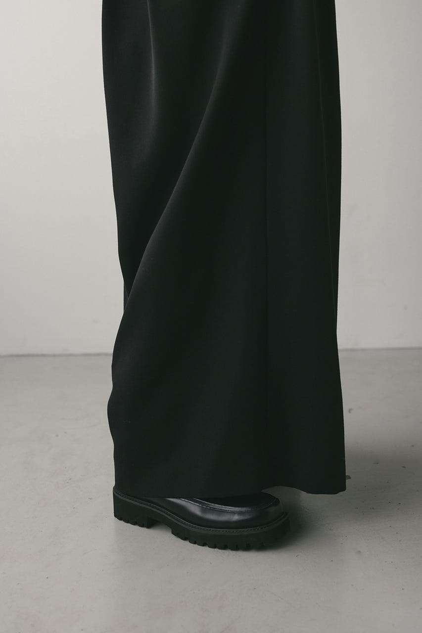 ハイウエストタックワイドパンツ BLK M