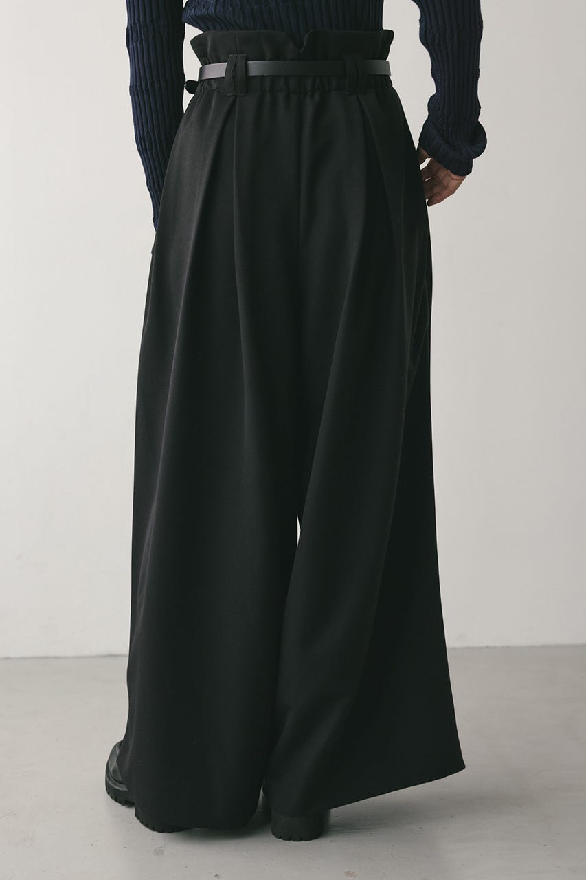 ハイウエストタックワイドパンツ BLK M