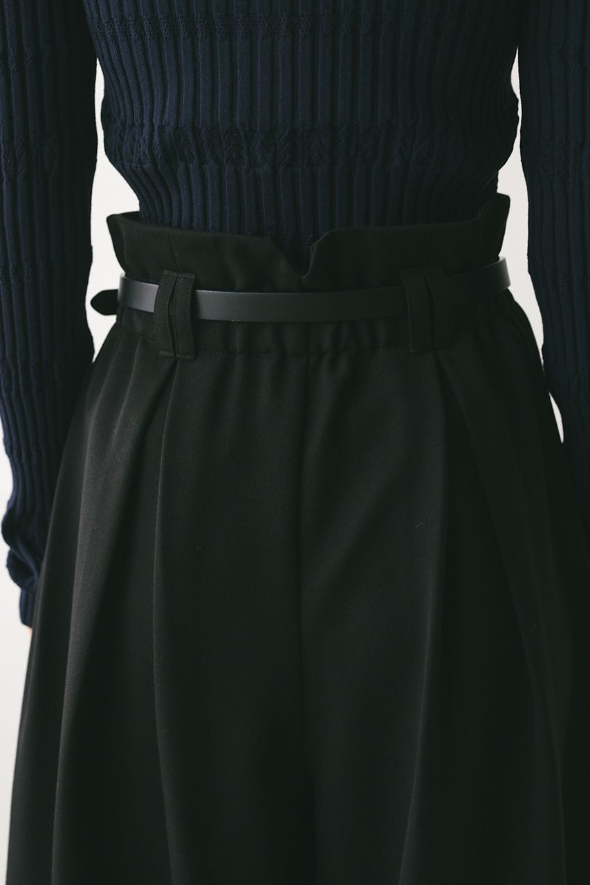 ハイウエストタックワイドパンツ BLK M