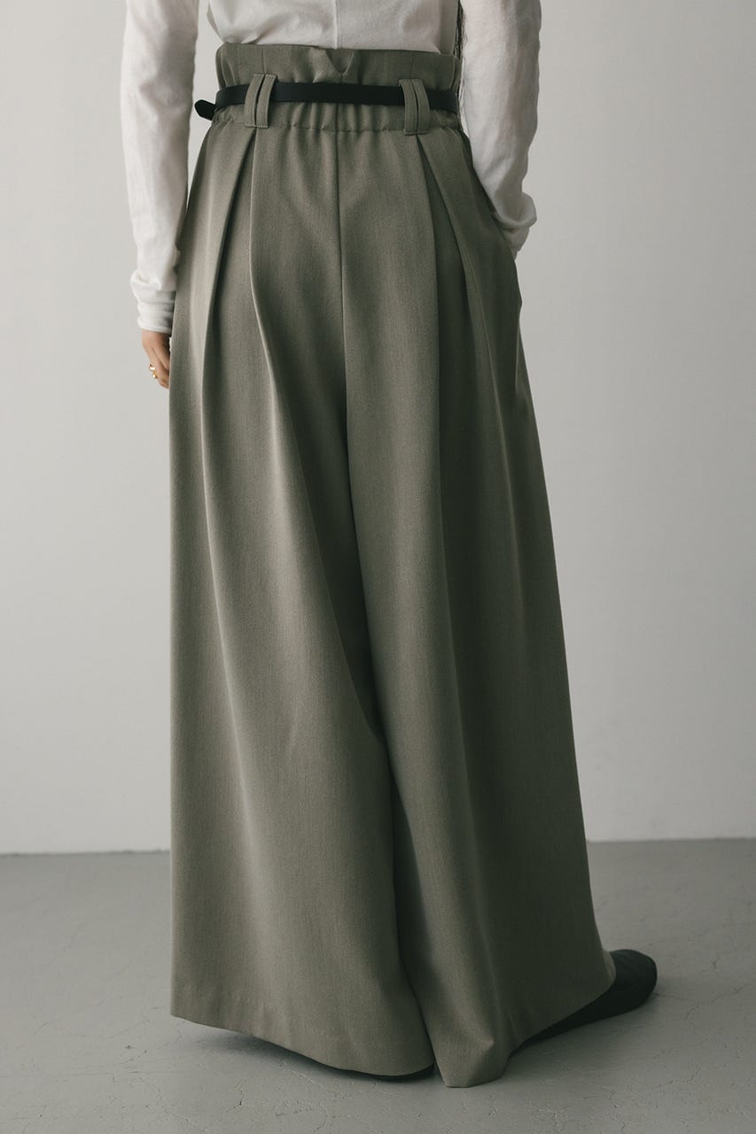 ハイウエストタックワイドパンツ L/BEG S