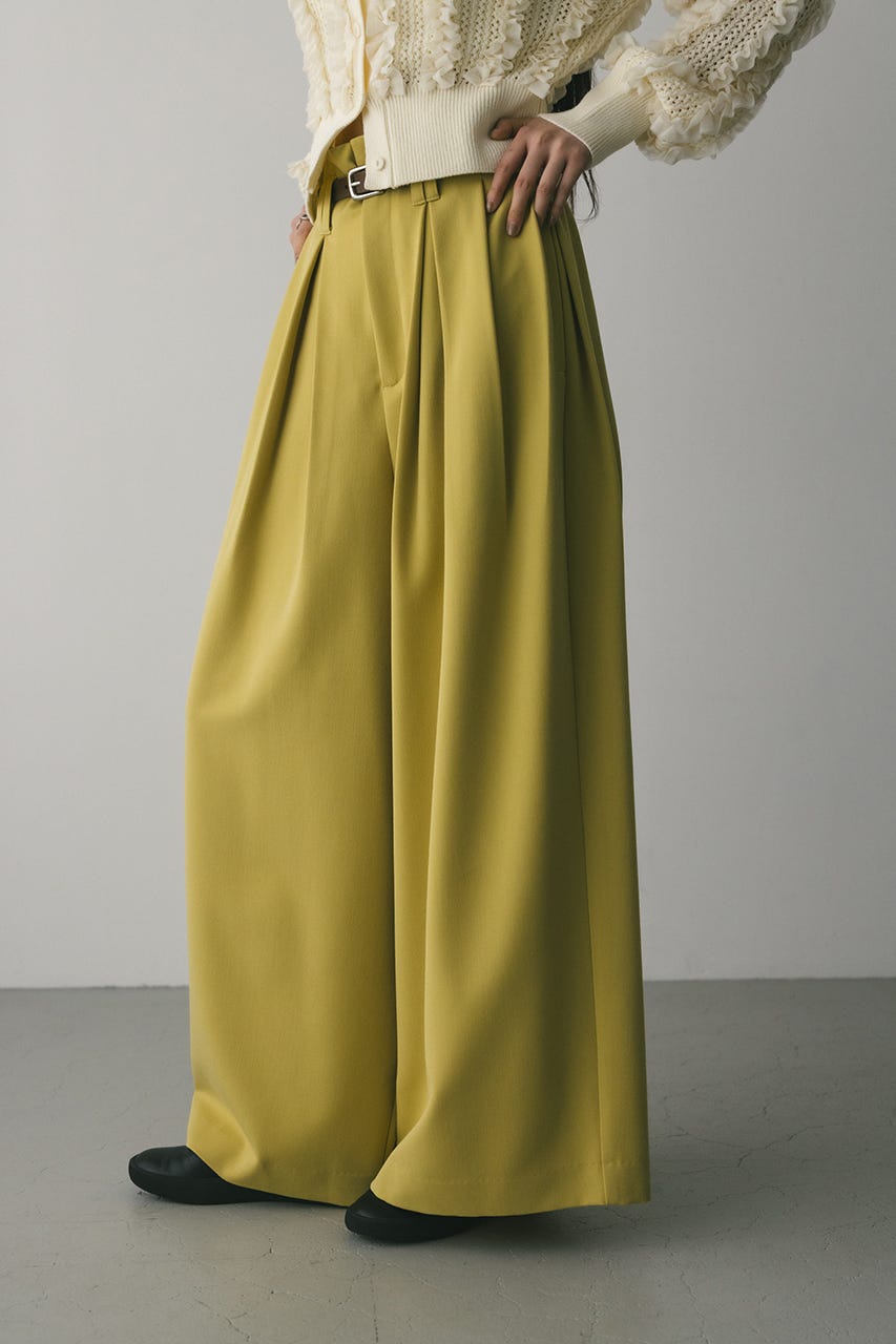 ハイウエストタックワイドパンツ YEL M