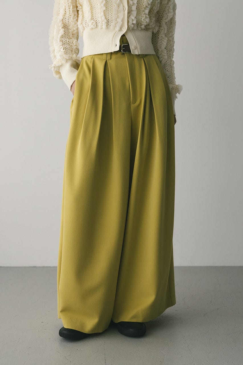 ハイウエストタックワイドパンツ YEL M