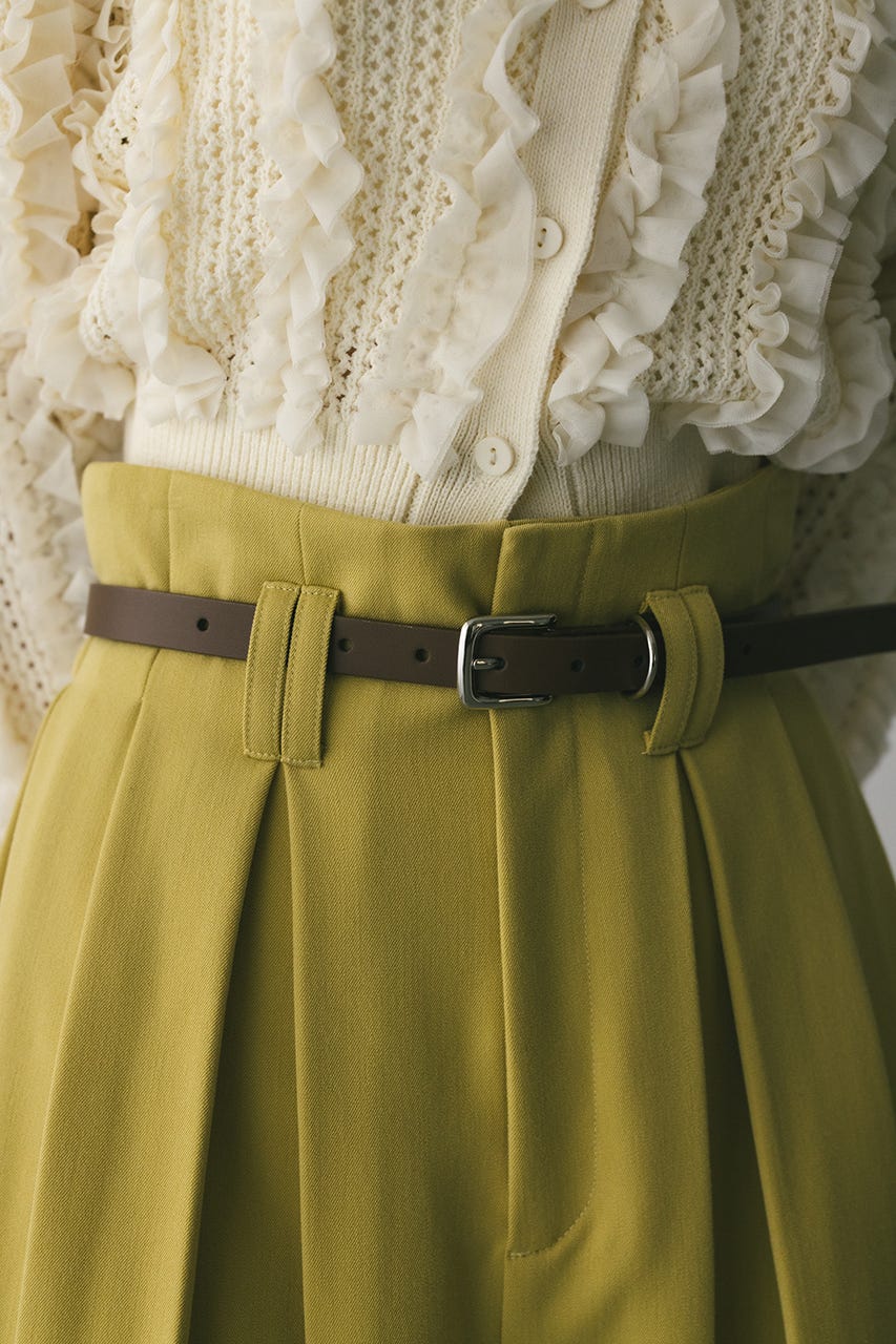 ハイウエストタックワイドパンツ YEL M