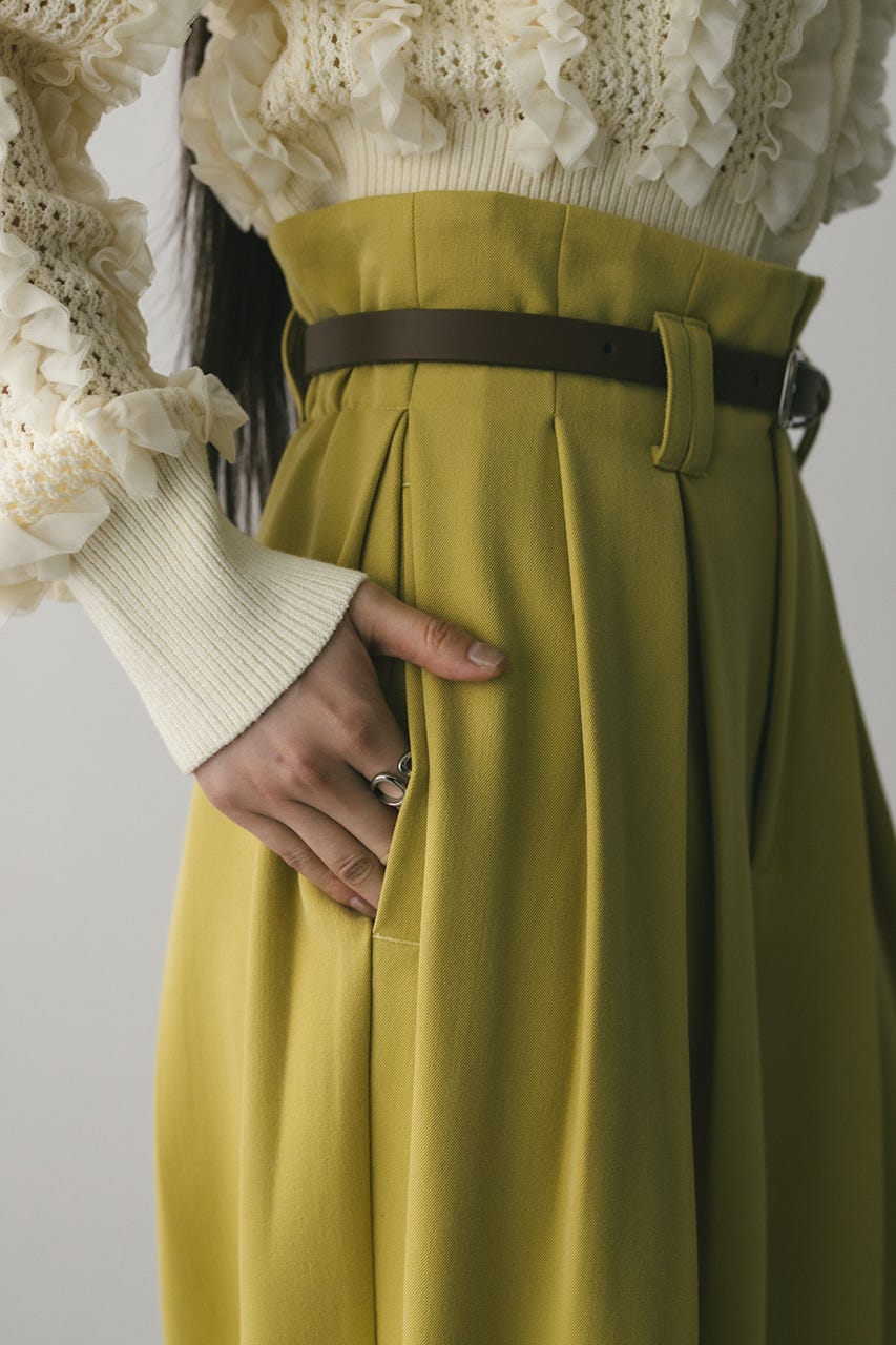 ハイウエストタックワイドパンツ YEL M