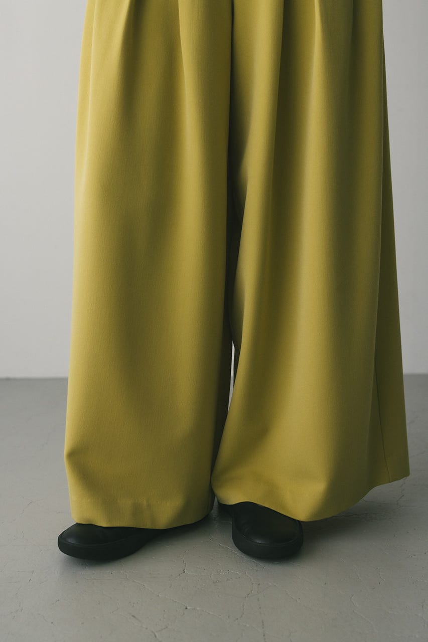 ハイウエストタックワイドパンツ YEL M